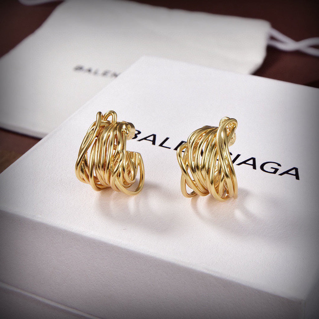 Balenciaga Wire Earrings - 18K Yellow Gold