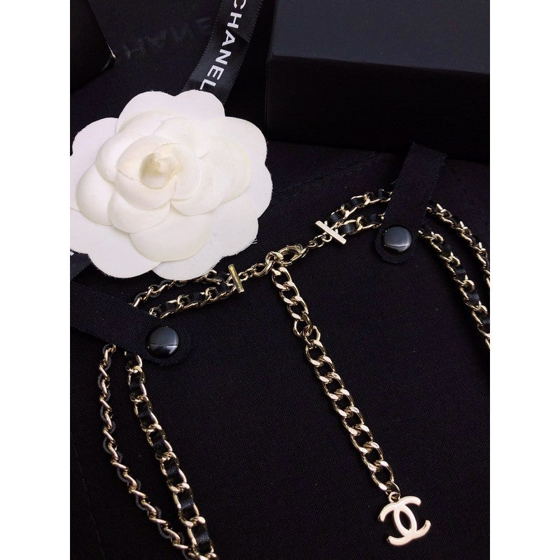 Chanel Long Leather Necklace