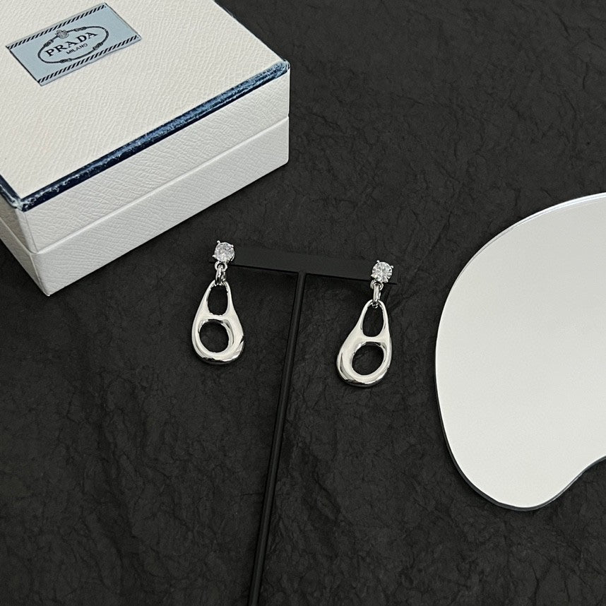 Prada Inverted Triangle Earrings - 18K Gold