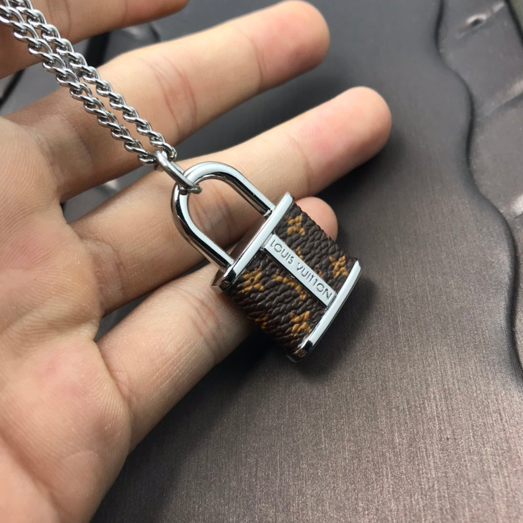 Louis Vuitton Monogram Lock Pendant Necklace