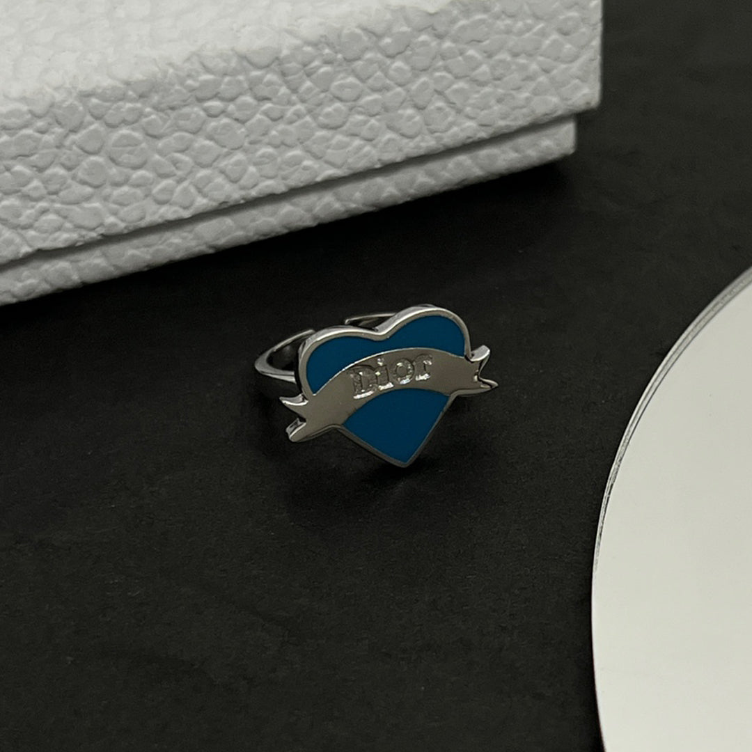 Dior Blue Heart Ring - 18K White Gold