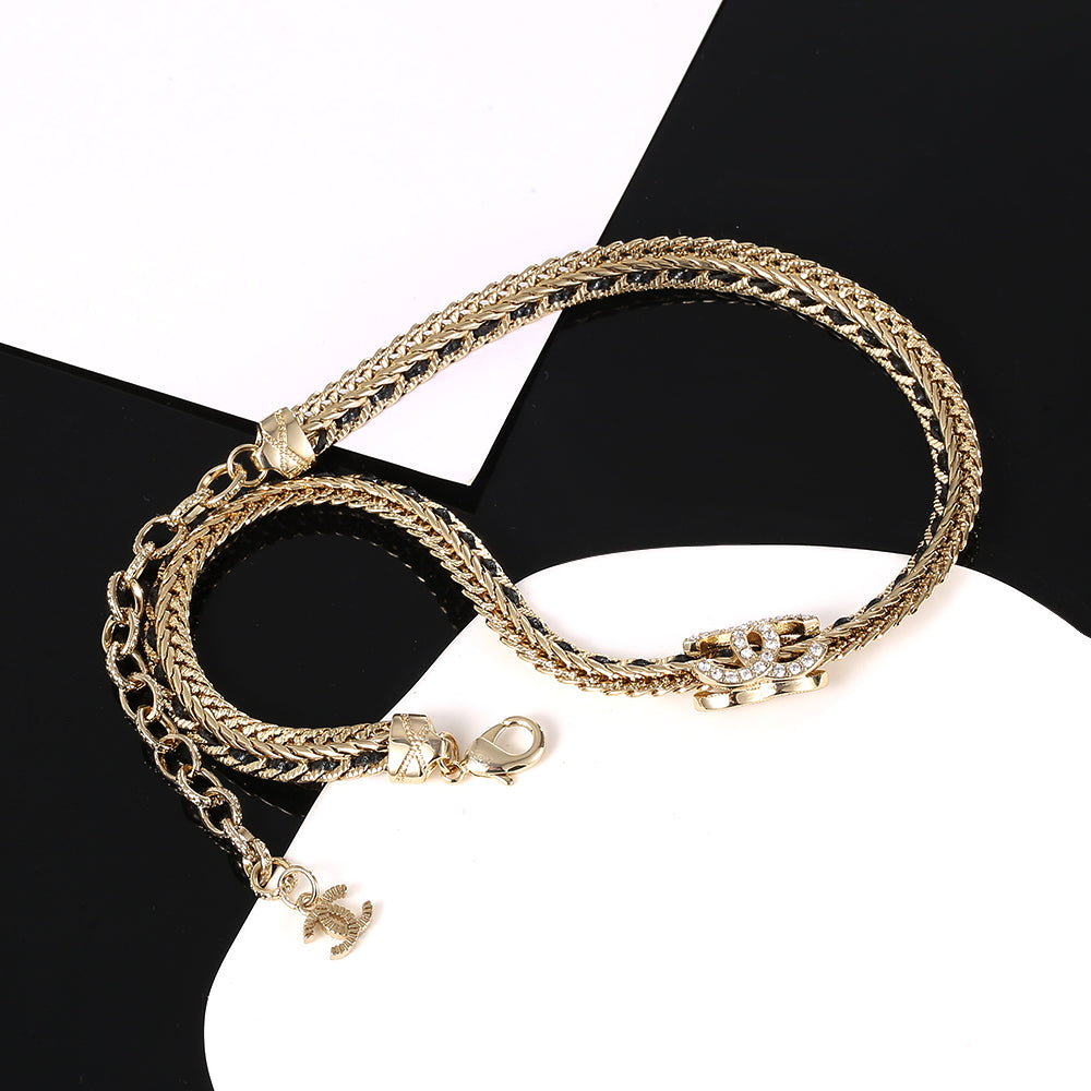 Chanel Strass Chain Choker Necklace