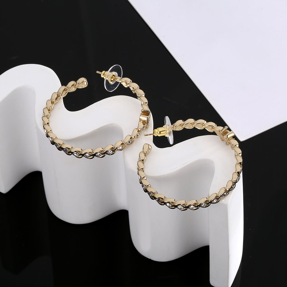 Chanel Crystal Earrings - 18K Yellow Gold