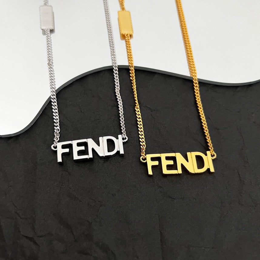 Fendi Script Necklace - 18K Gold