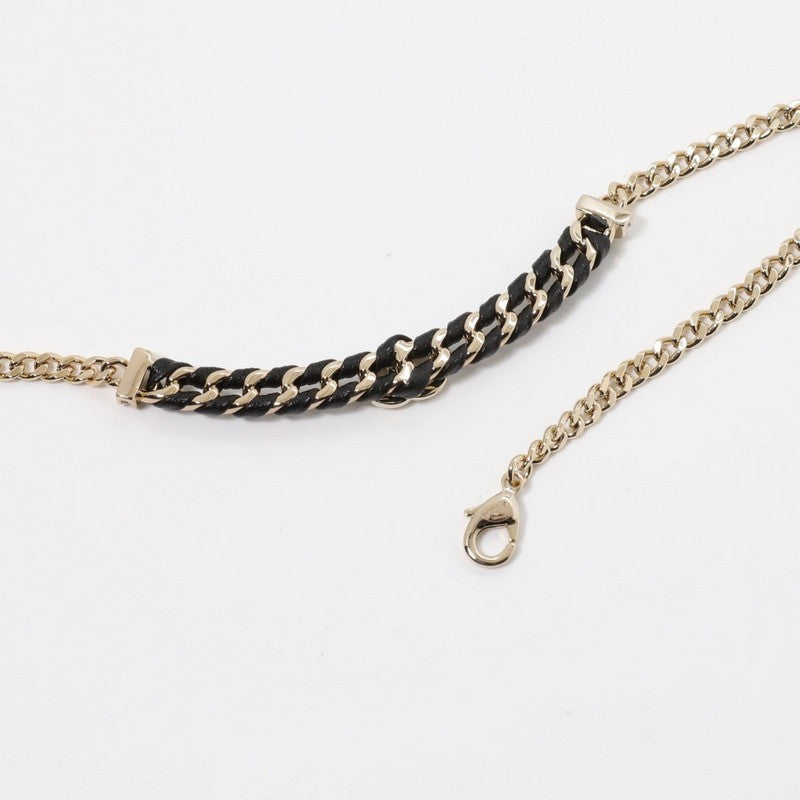 Chanel Vintage Gold Leather Necklace