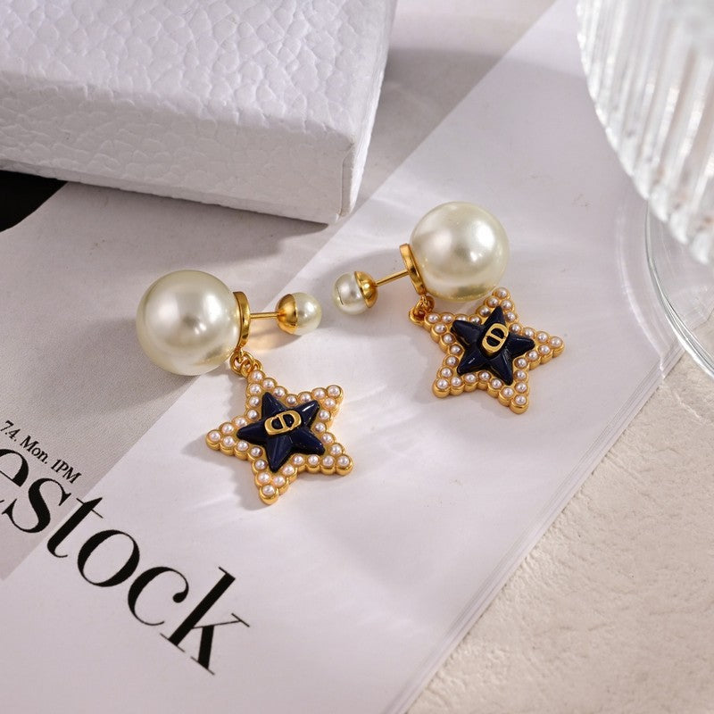 Dior Tribales Star Pearl Earrings