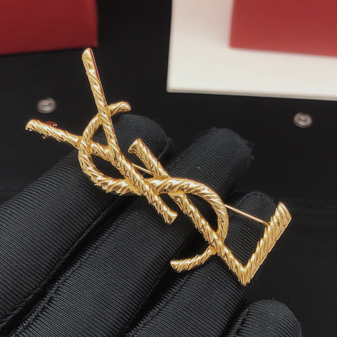 YSL Gold Brooch