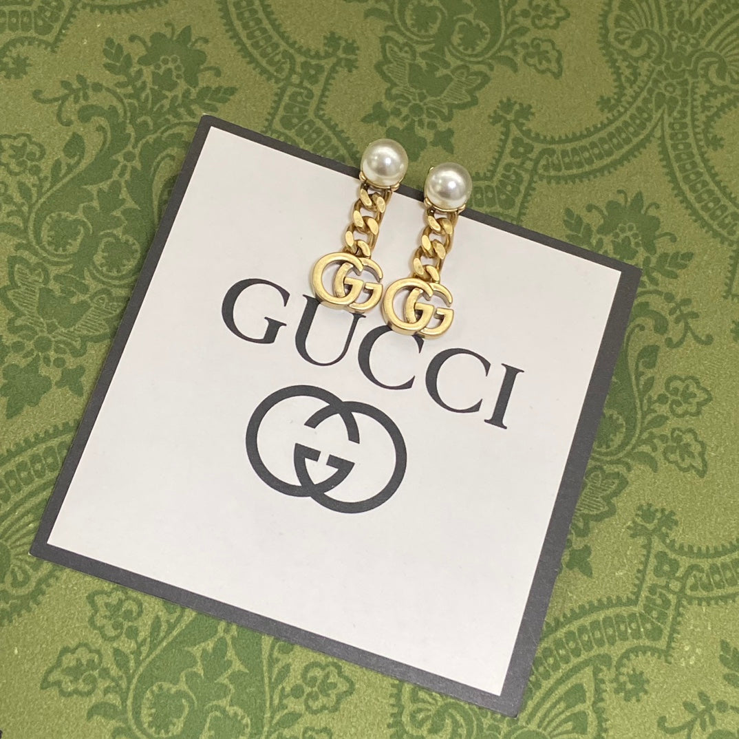 Gucci Double G Chain Earrings - 18K Yellow Gold