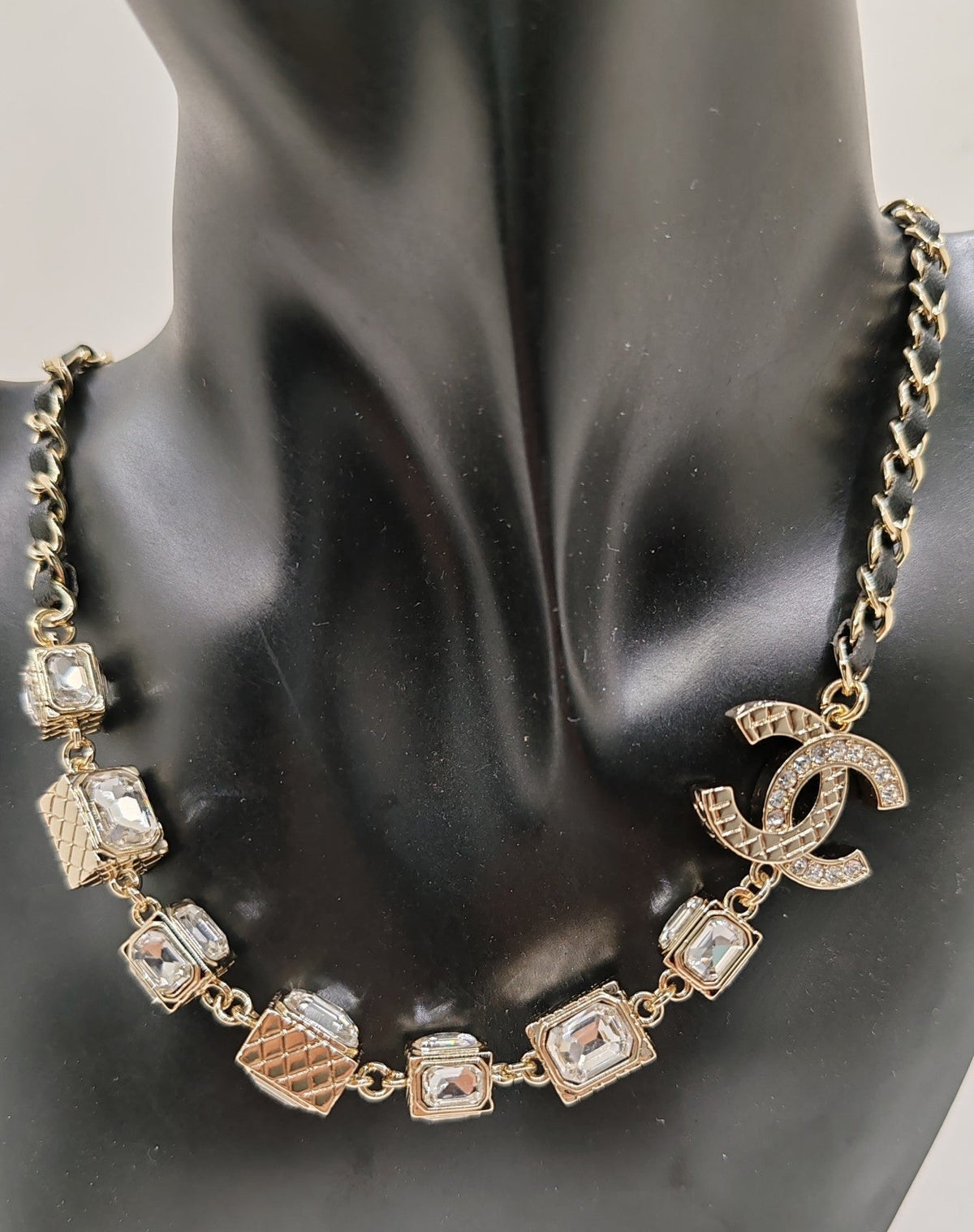 Chanel Square Crystal Choker Necklace