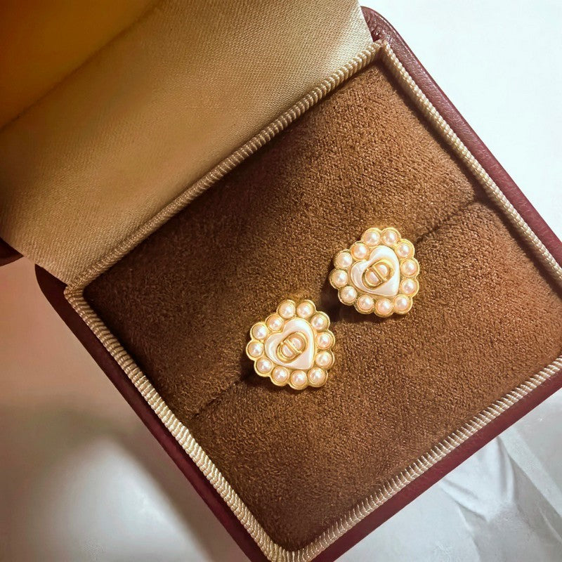 Dior Petit CD Baroque Stud Earrings - 18K Yellow Gold