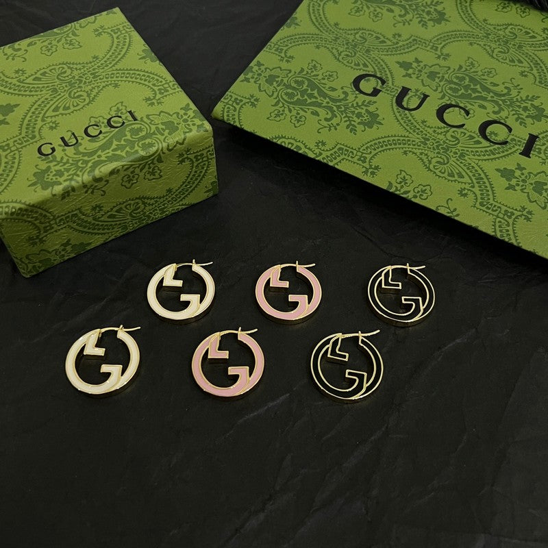 Gucci Double G Color Hollow Earrings - 18K Yellow Gold
