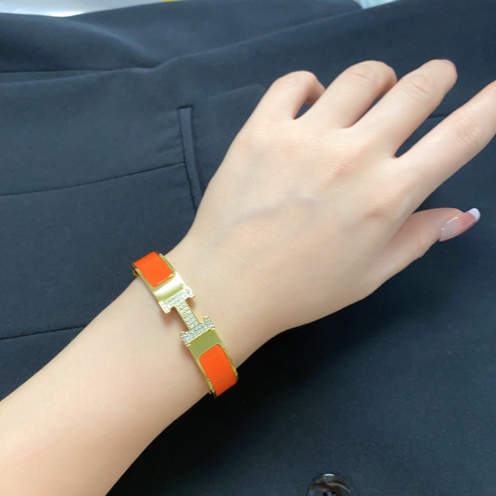 Hermes Clic H Moissanite Bracelet