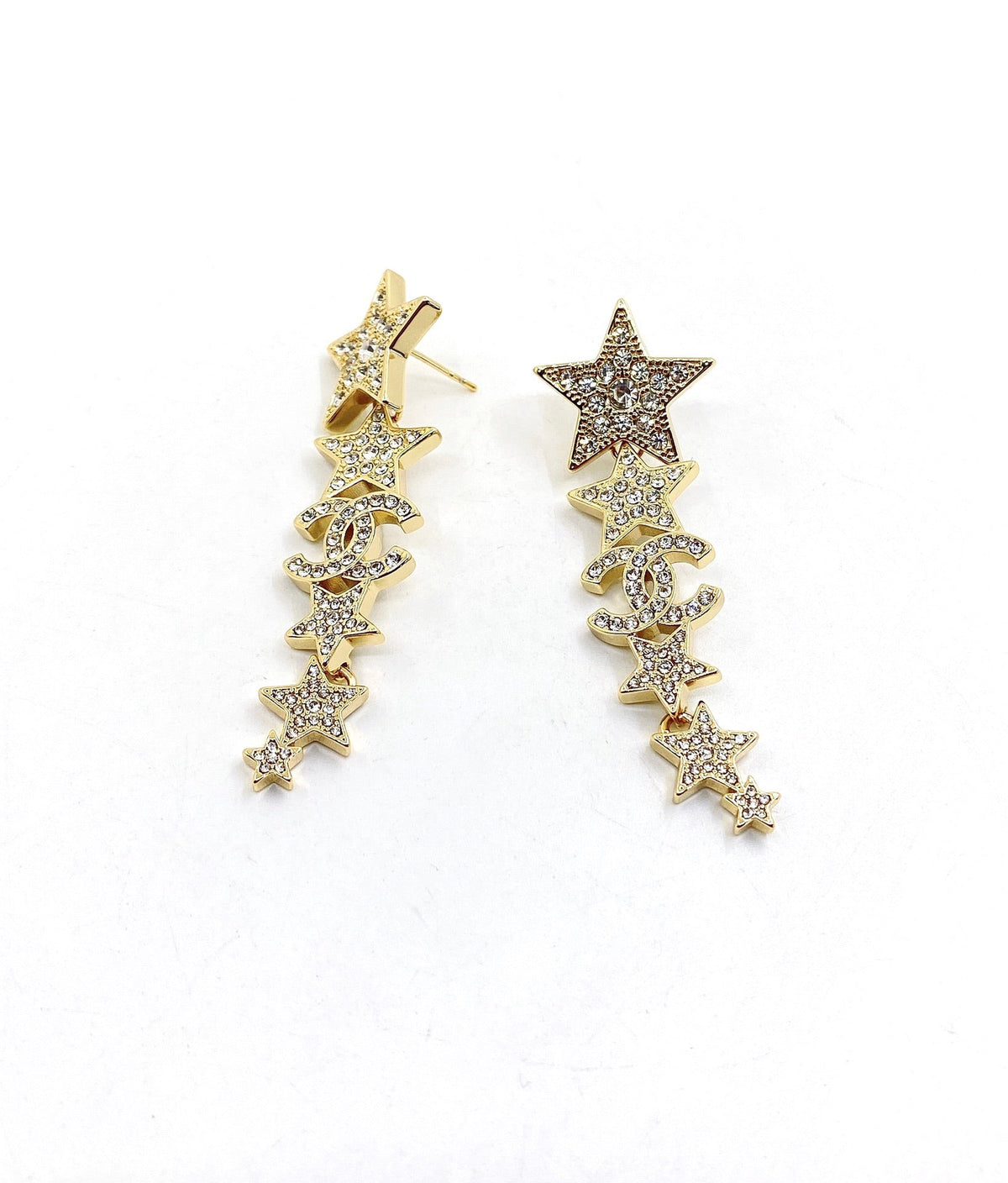 Chanel Star Diamonds Long Earrings - 18K Yellow Gold