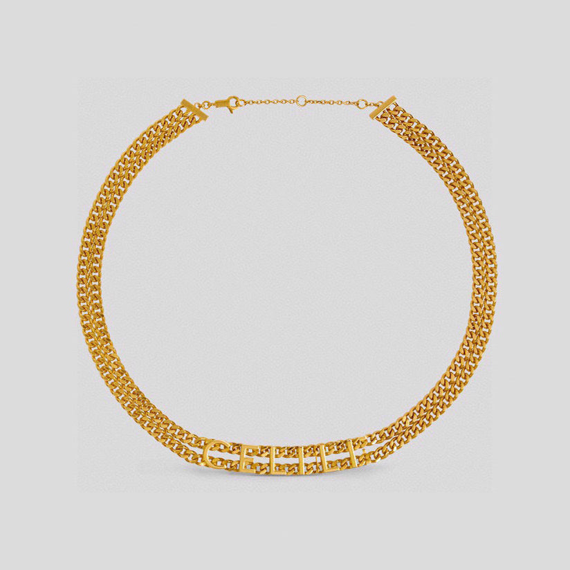 Celine Triomphe Gourmette Necklace