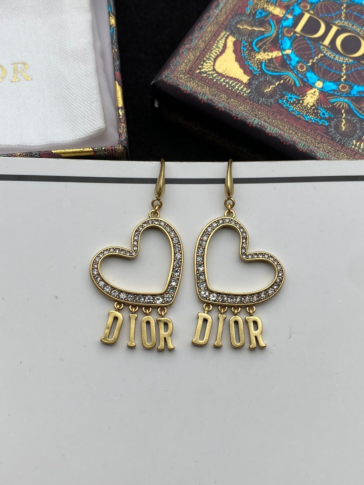 Dior Heart Crystal Earrings