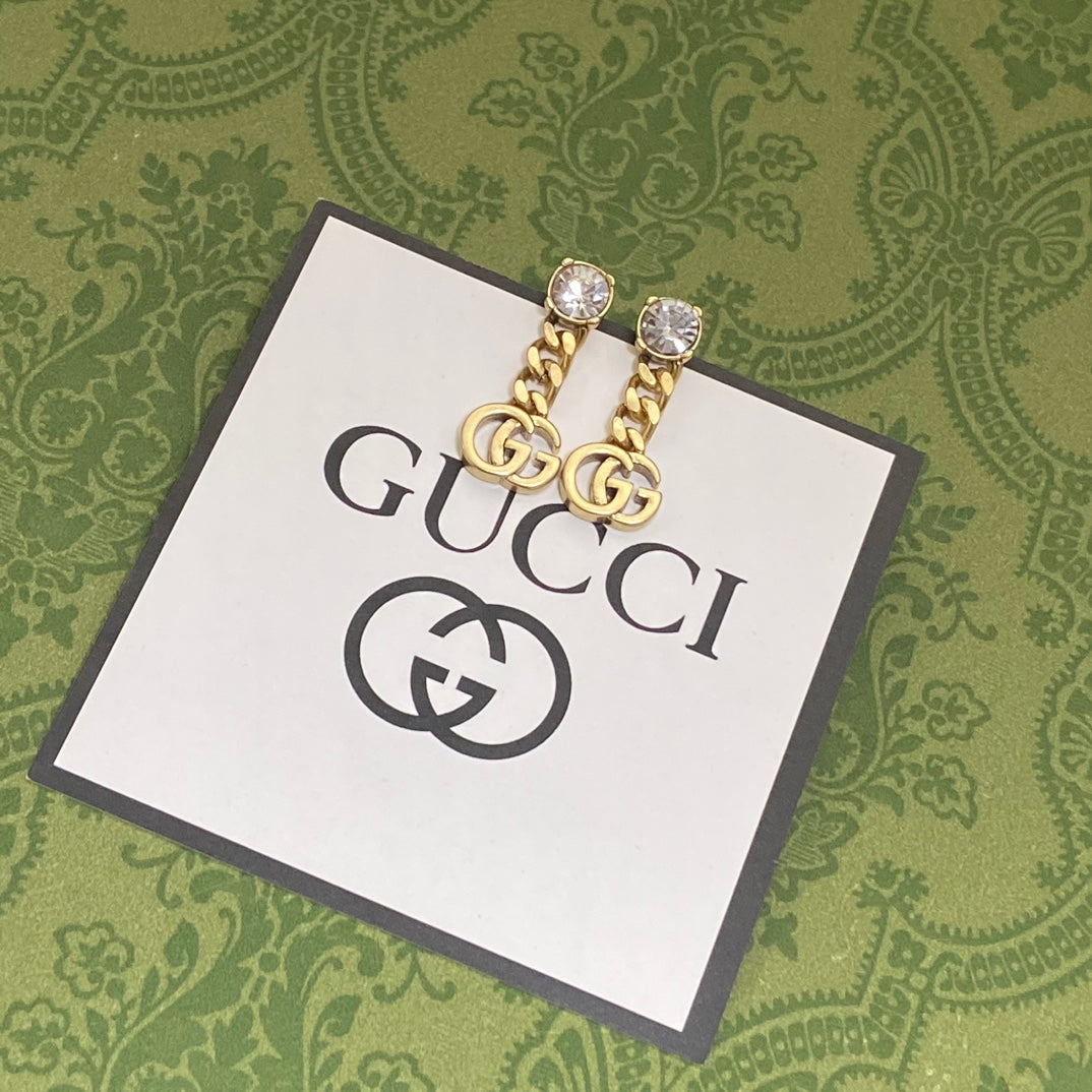Gucci Double G Chain Earrings - 18K Yellow Gold