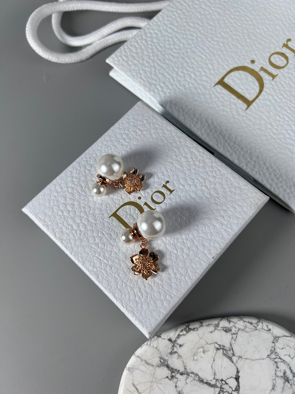 Dior Vintage Flower Pearl Earrings