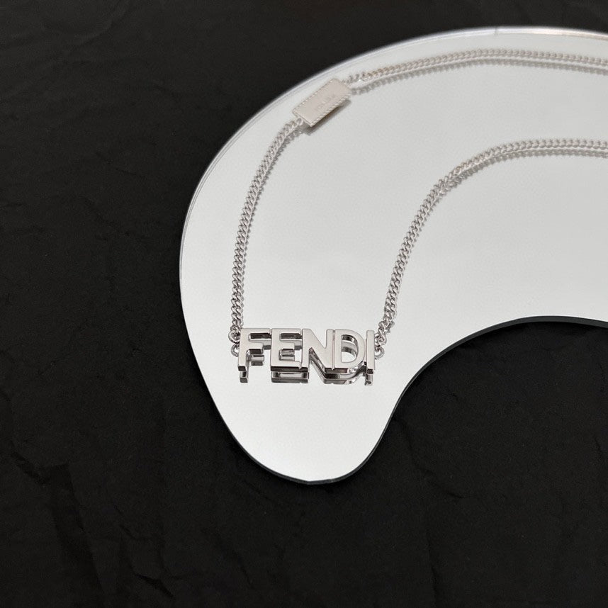 Fendi Script Necklace - 18K Gold