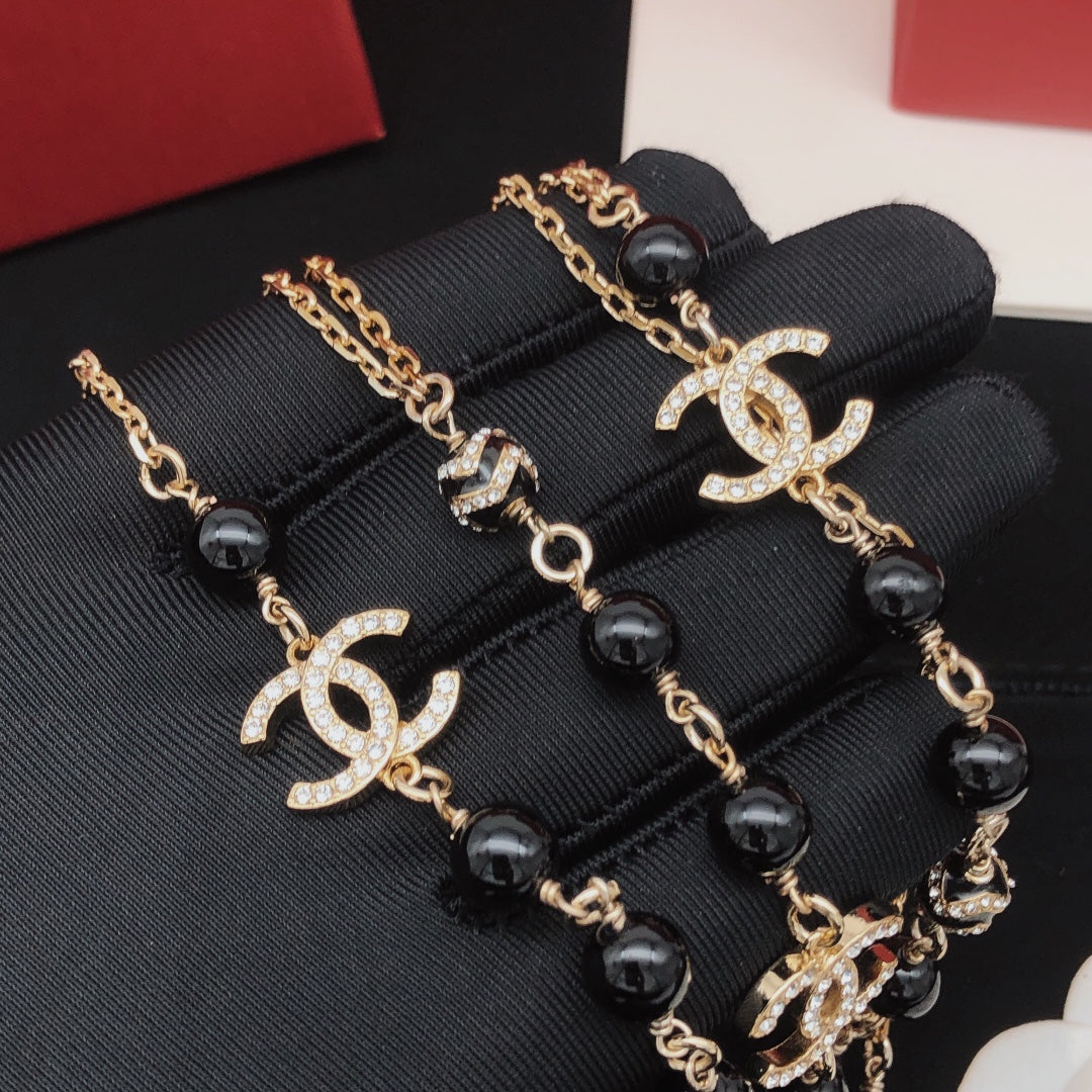 Chanel Black Pearl Necklace