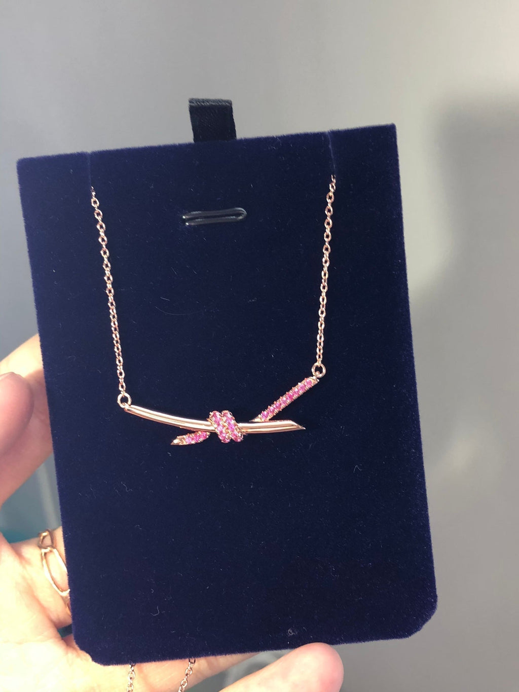 Tiffany Knot Pendant Diamond Necklace