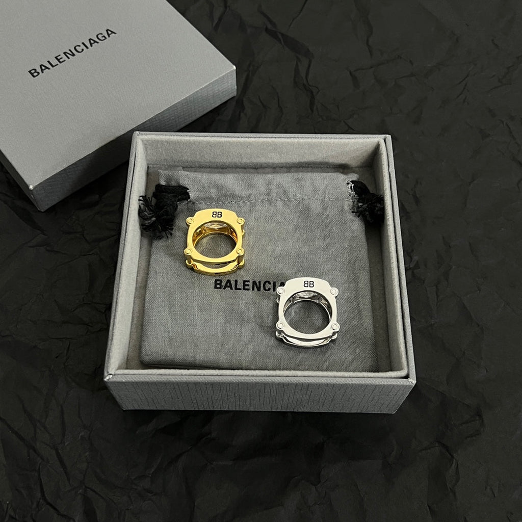 Balenciaga Crystal Ring - 18K Yellow Gold