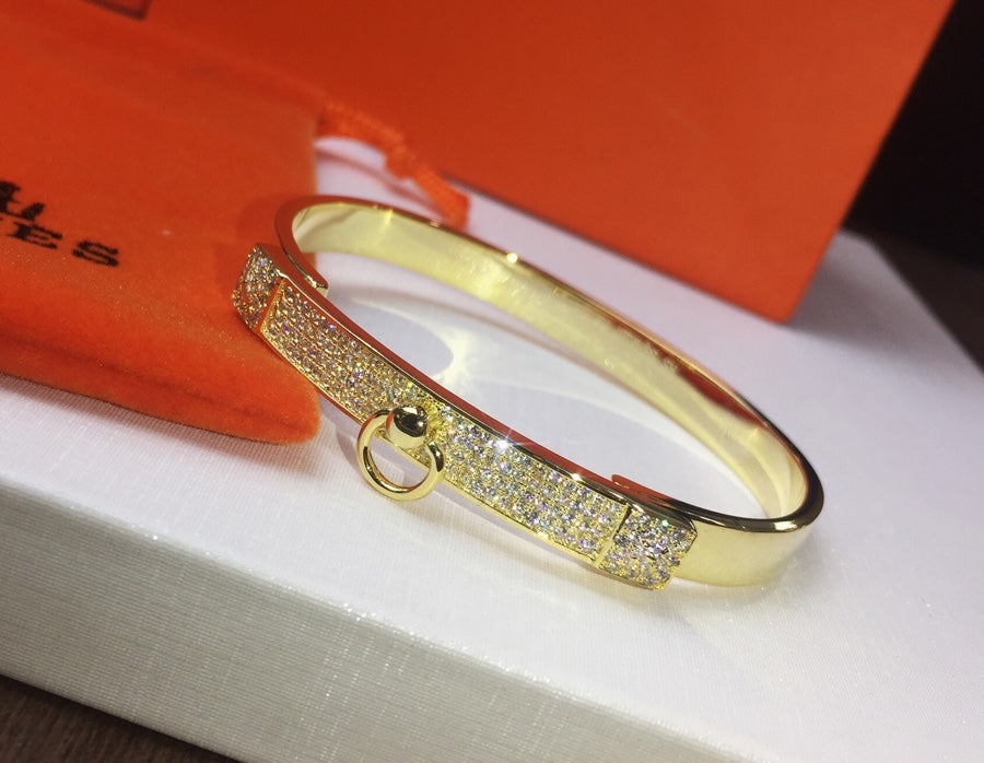 Hermes Collier De Chien Diamond Bracelet - 18K Gold