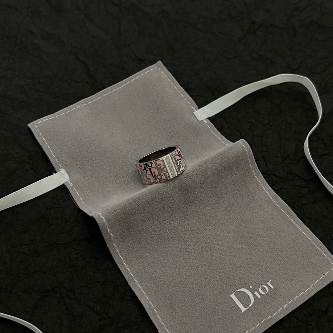 Dior Monogram Enamel Ring - 18K White Gold