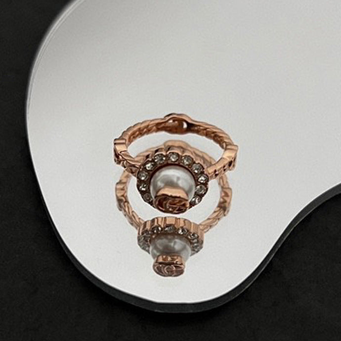 Gucci Double G Pearl Ring - 18K Gold