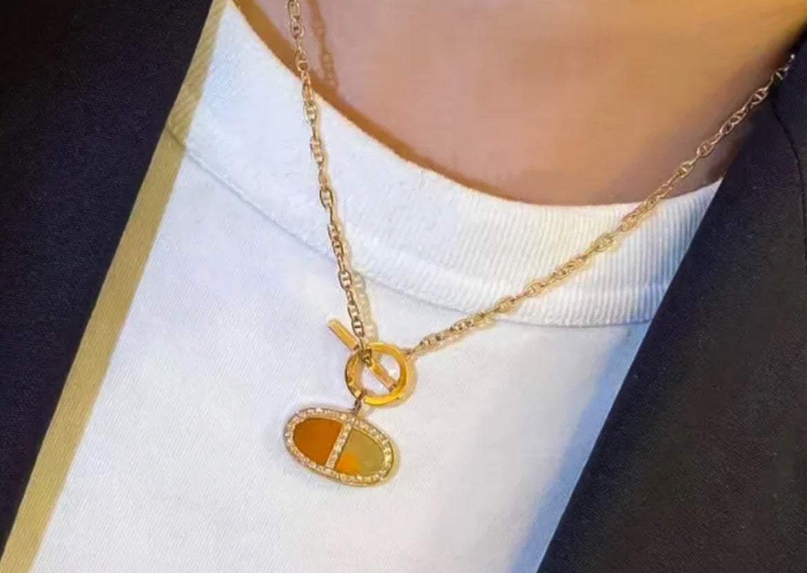 Hermes Chaine D'ancre Contour Pendant Necklace
