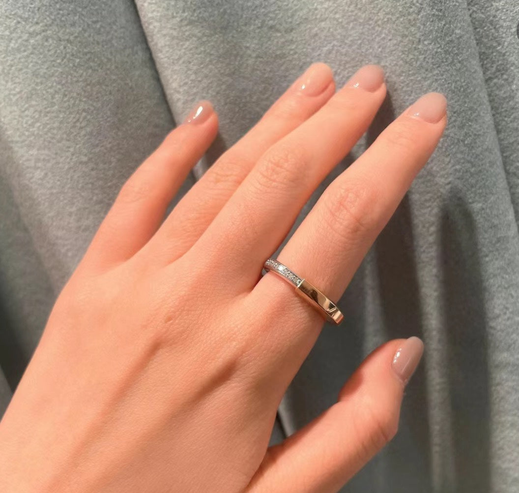 Tiffany Lock Moissanite Ring - 18K Yellow Gold