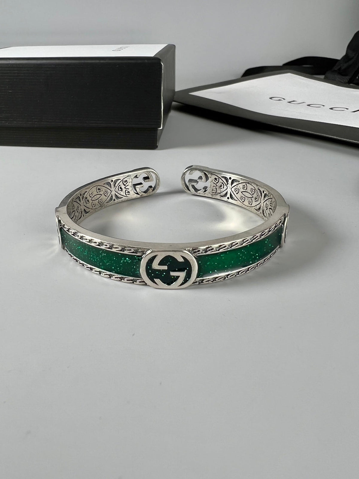 Gucci Double G Interlocking G Bangle Wide Bracelet