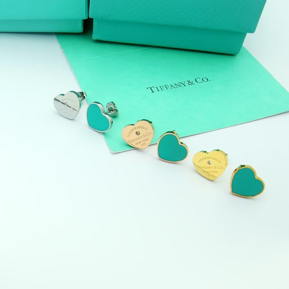 Return to Tiffany Blue Heart Earrings - 18K Gold