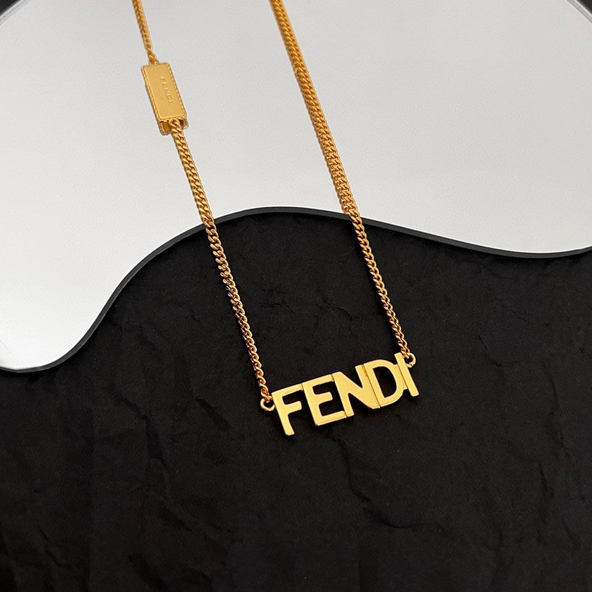 Fendi Script Necklace - 18K Gold