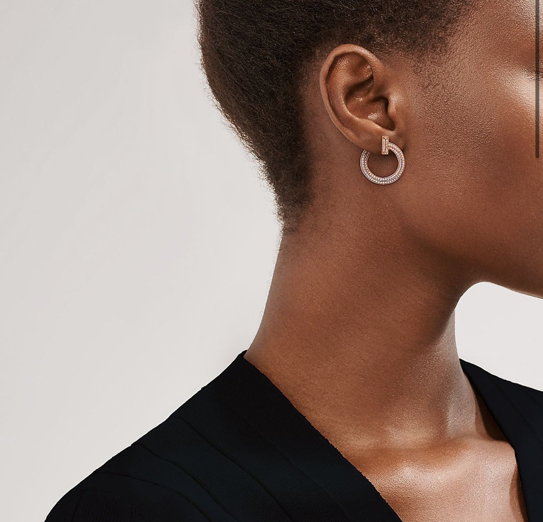 Tiffany T1 Open Hoop Earrings - 18K Rose Gold
