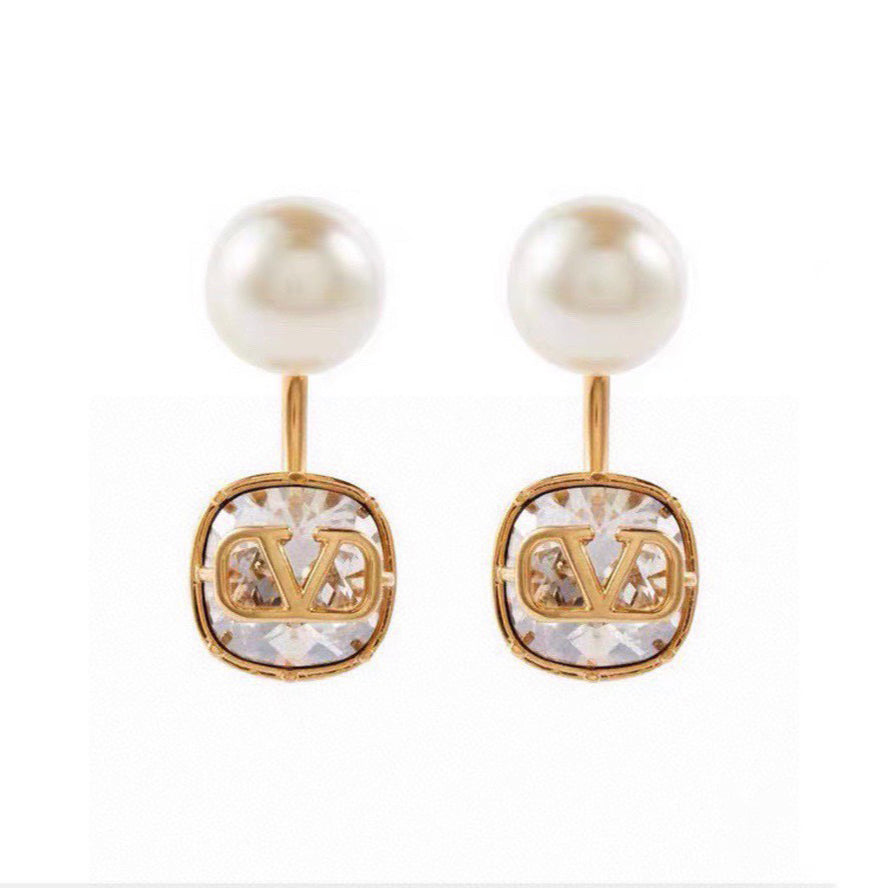Valentino Crystal Earrings - 18K Yellow Gold