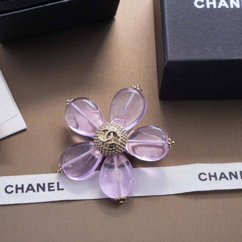 Chanel Pink & Purple Brooch