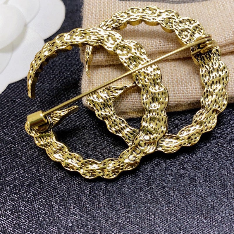 Gucci Double G Color Crystal Brooch