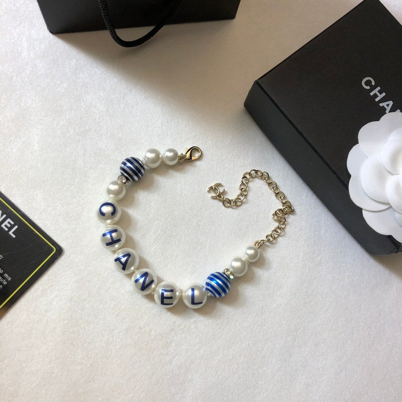 Chanel Blue Pearl Bracelet