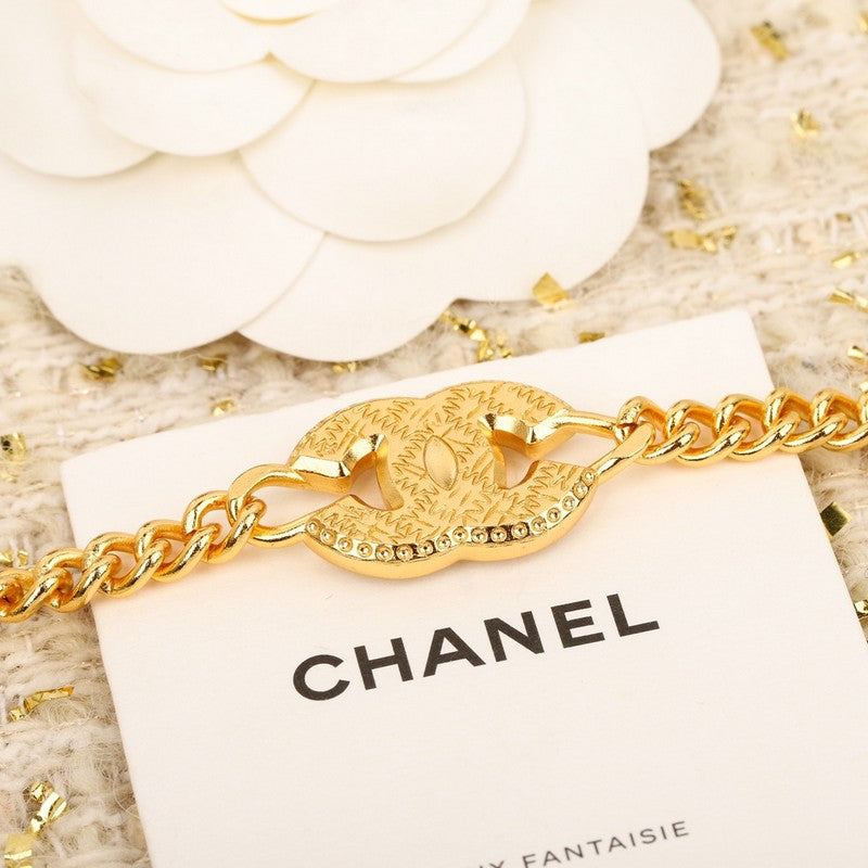 Chanel White Logo Choker Necklace