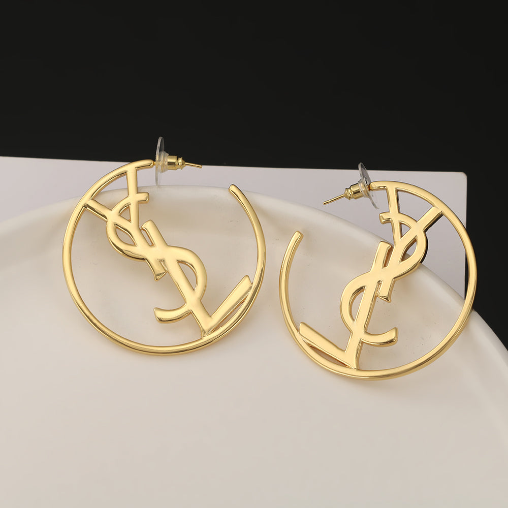 YSL Monogram Earrings - 18K Yellow Gold