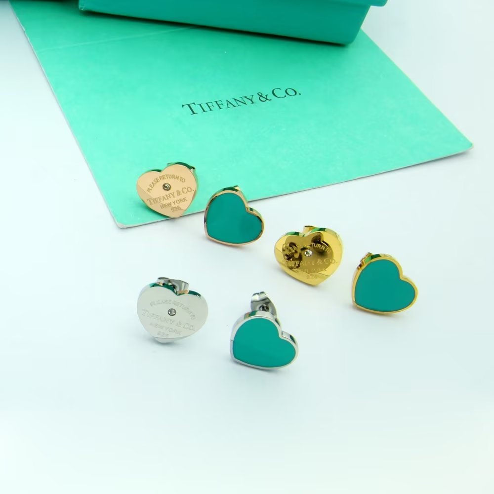 Return to Tiffany Blue Heart Earrings - 18K Gold