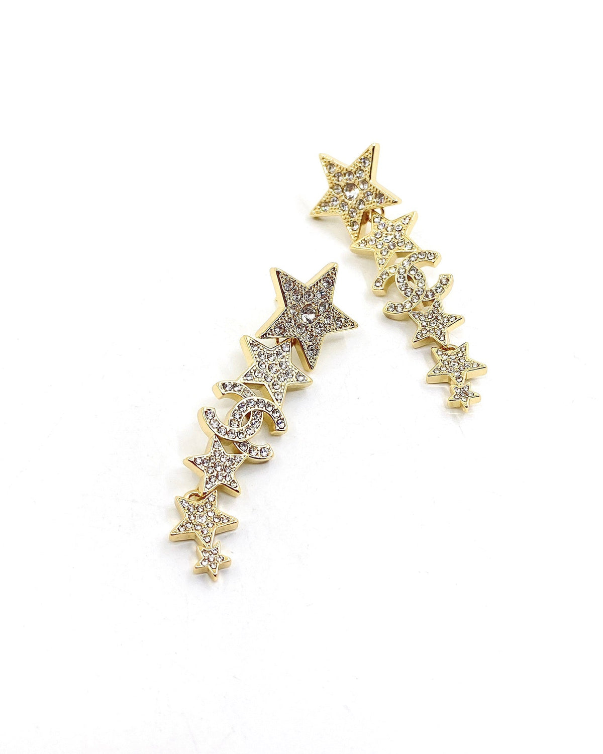 Chanel Star Diamonds Long Earrings - 18K Yellow Gold