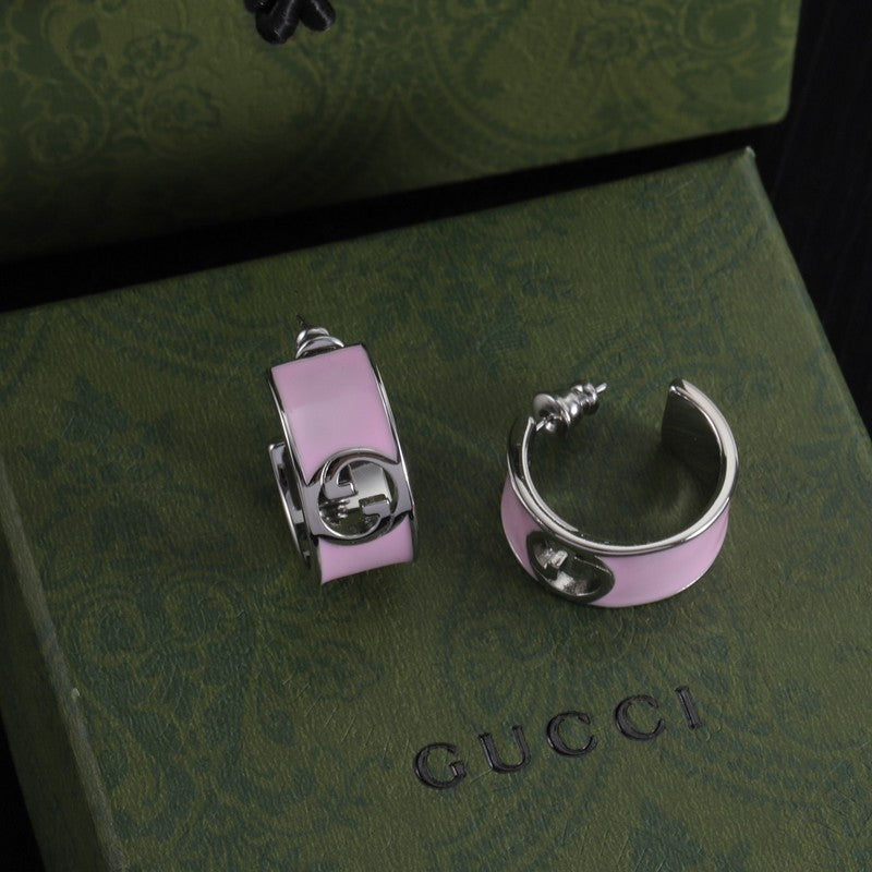 Gucci Double G Color Enamel Earrings - 18K Gold
