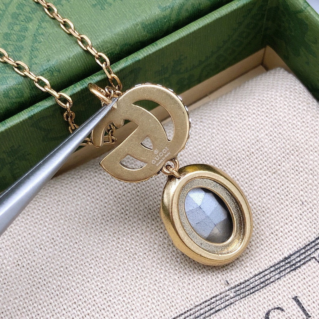 Gucci Double G Crystal Necklace
