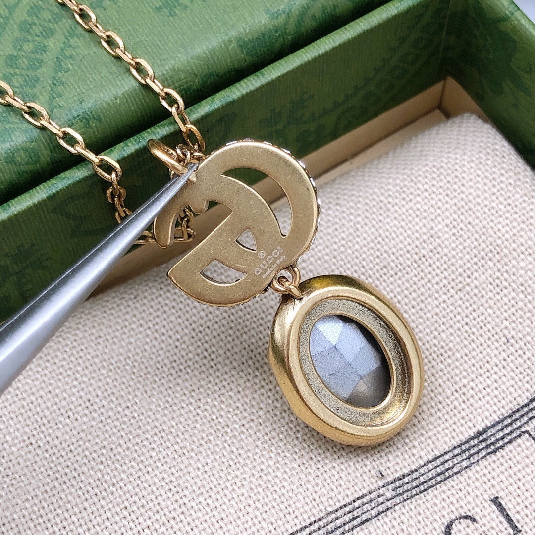 Gucci Double G Crystal Necklace