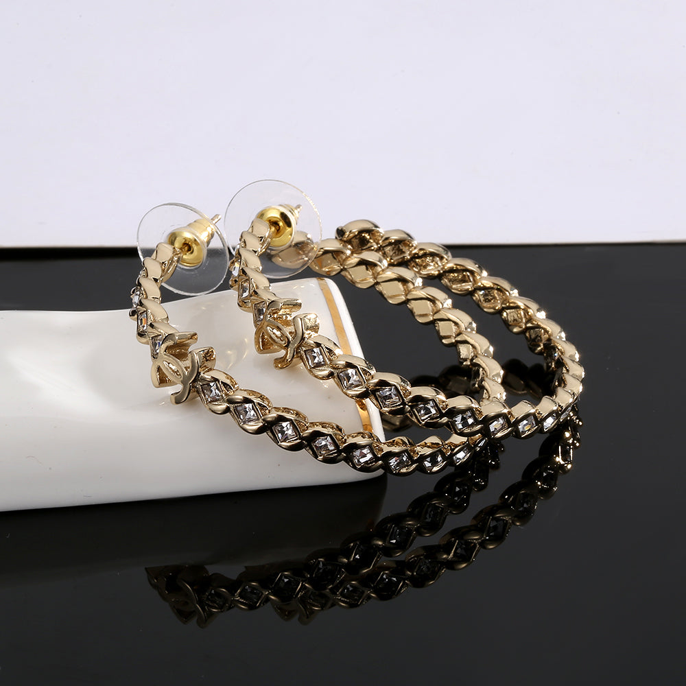 Chanel Crystal Earrings - 18K Yellow Gold