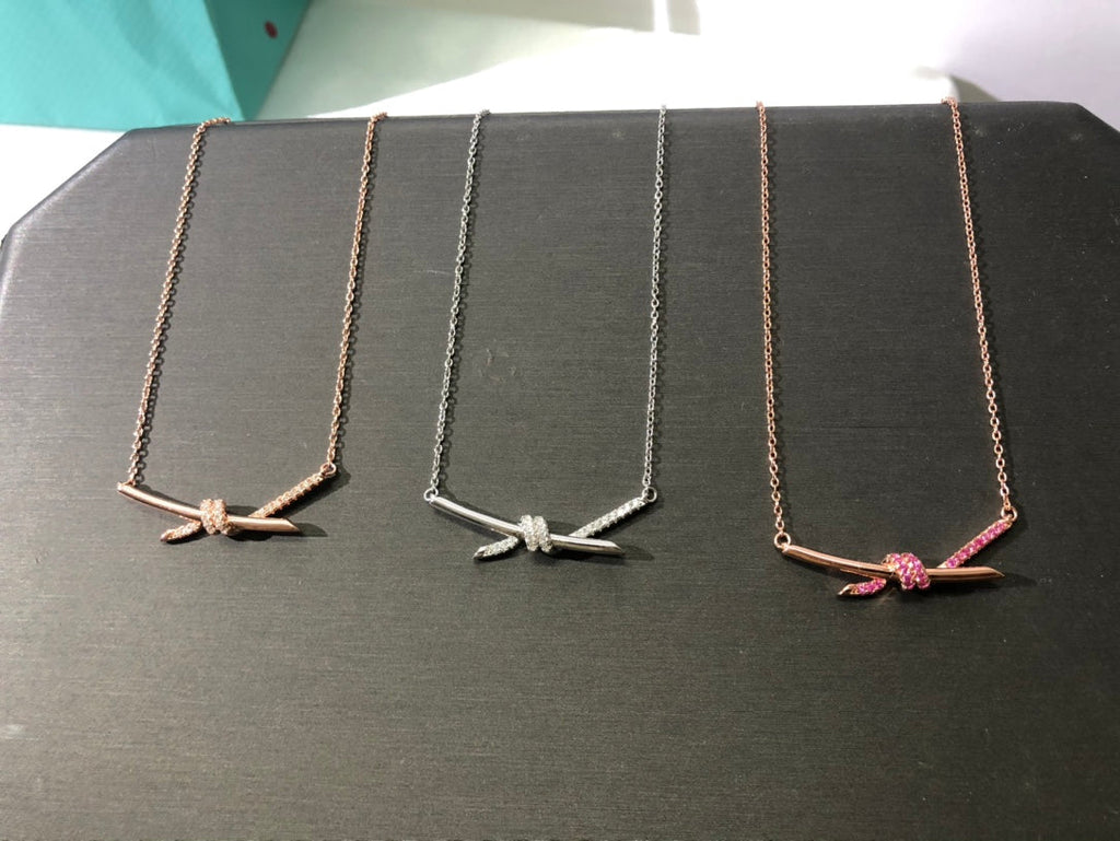 Tiffany Knot Pendant Diamond Necklace