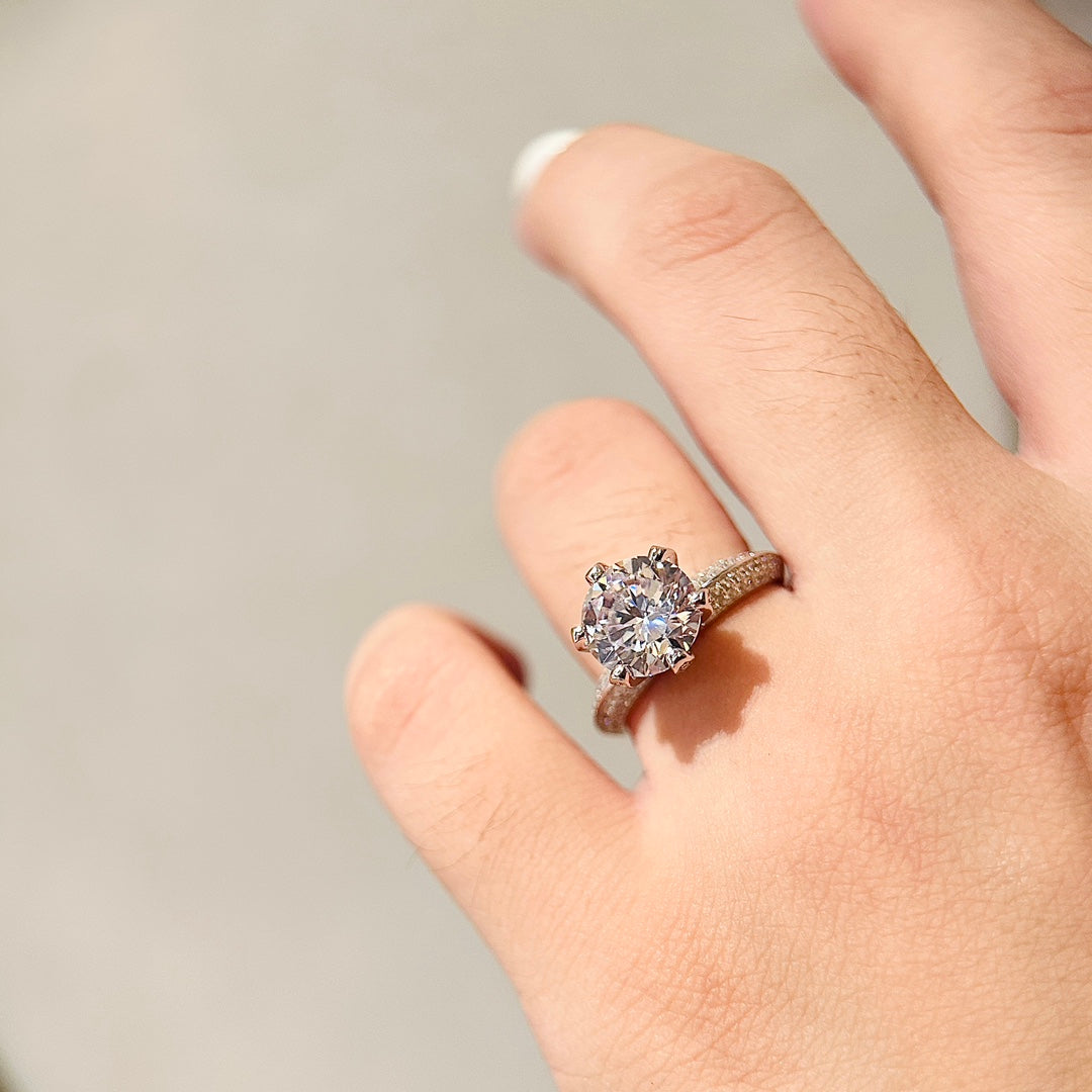 Tiffany Pave Tiffany Setting Engagement Ring - 18K White Gold