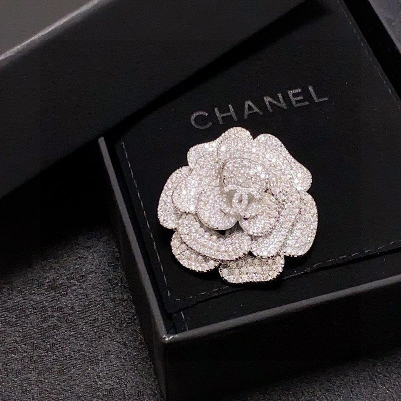 Chanel Full Diamond Camellia Brooch