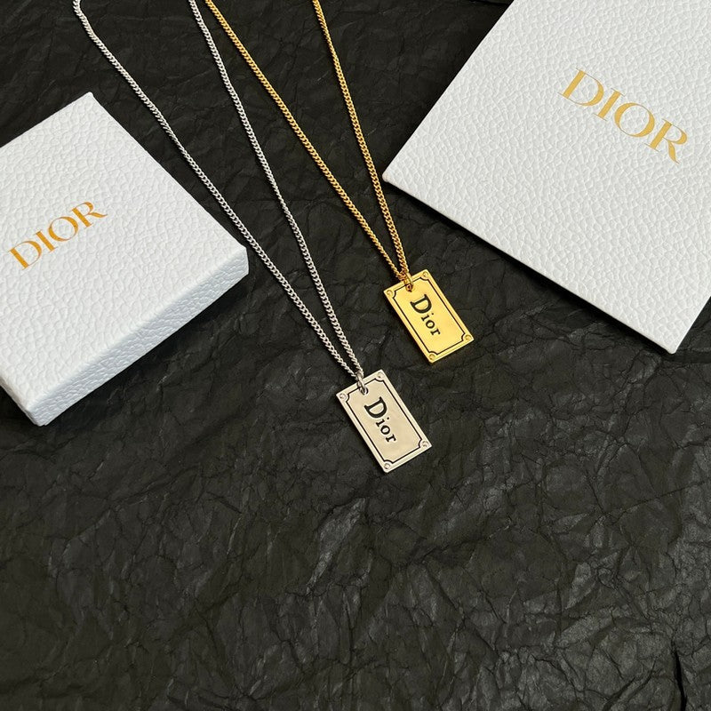 Dior Oblique Plate Pendant Necklace